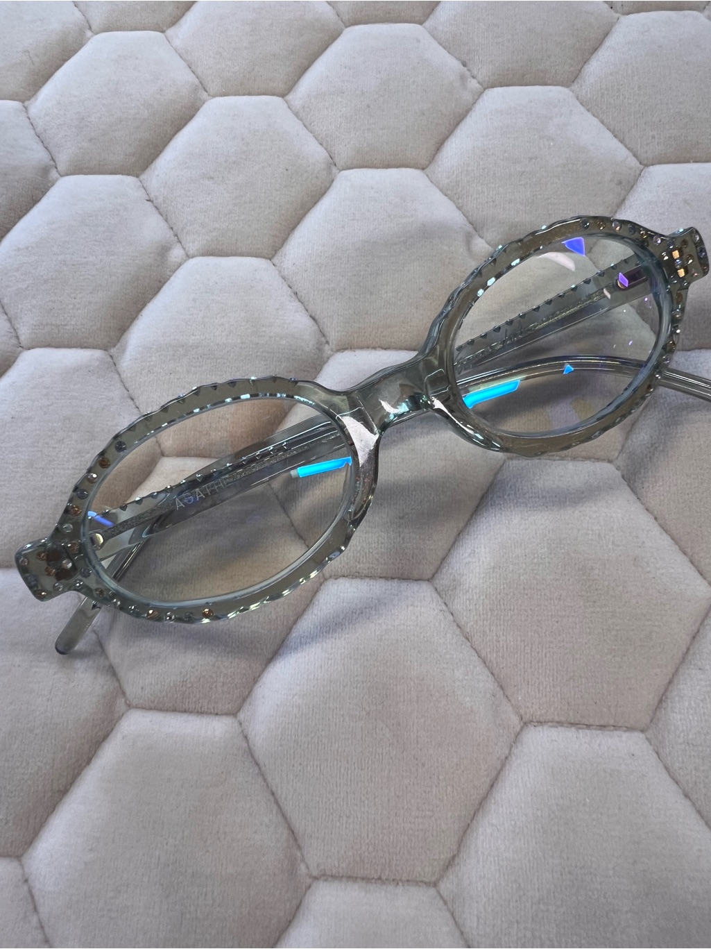 Frances Klein Petite Oval Frame With Rhinestones